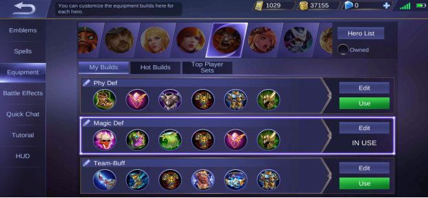 Equipment Mobile Legends